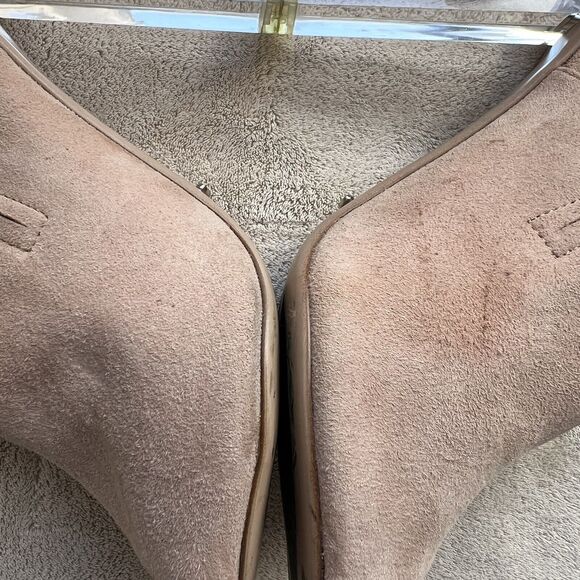 Tony Bianco Nude Suede Sandals with Clear Heel - Picture 7 of 15